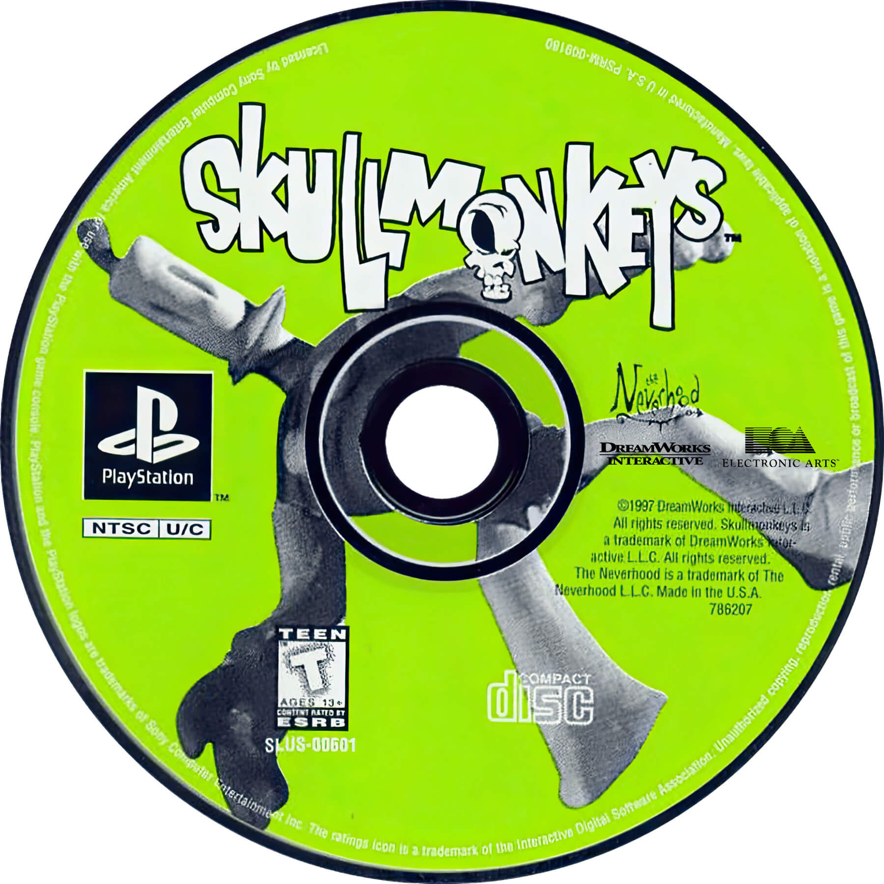 Лицензионный диск NTSC Skullmonkeys для PlayStation